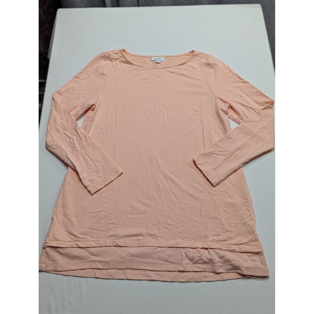 Pure Jill Peach Pima Cotton Modal Double Hem Tunic Top Womens Medium KTP192611